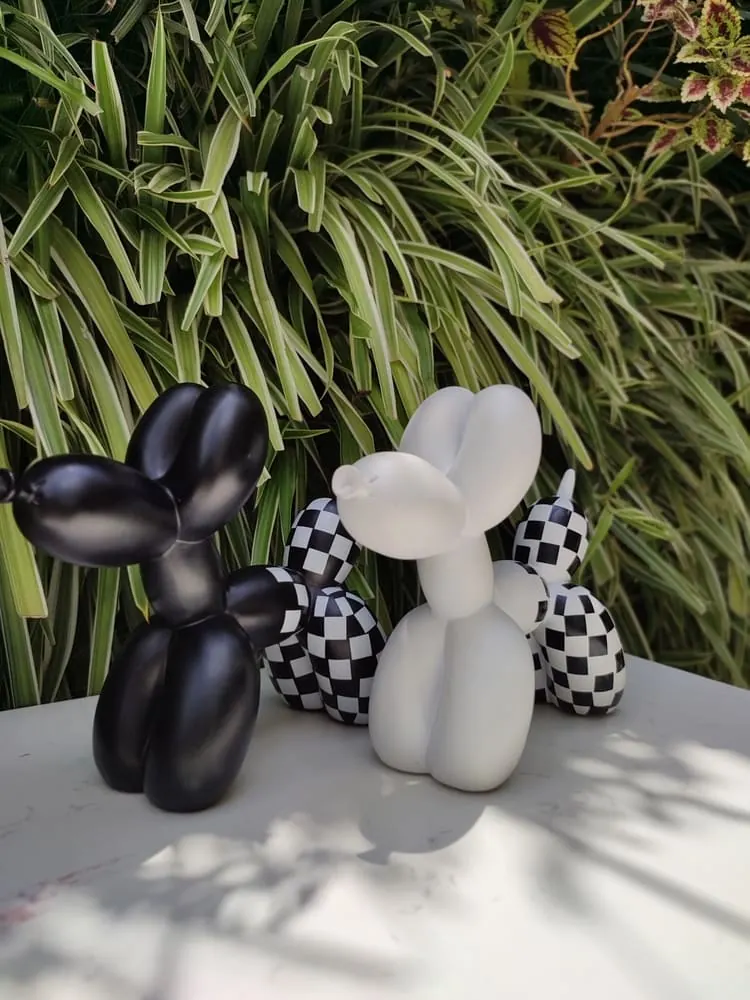 TSH Ballon Dog Décor. Animal Figurine. Art Sculpture (Black & White) - image 2