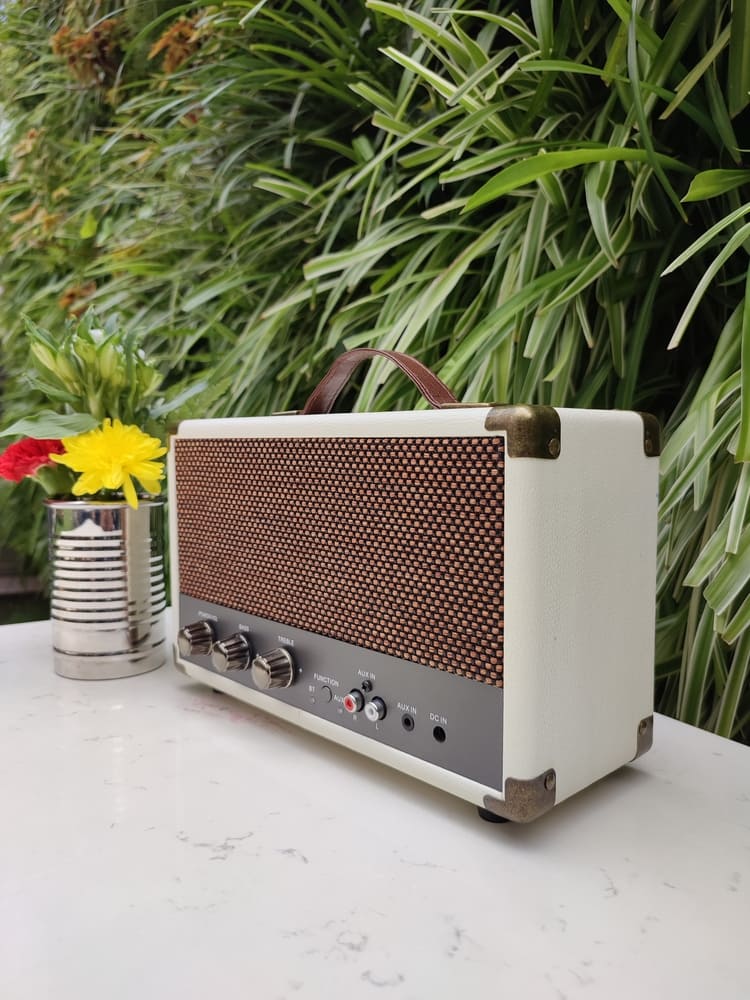TSH GPO Westwood Bluetooth Speaker Portable, Retro 25 Watts, Subwoofer, RCA Input, Retro Grille, Carry Handle - image 2