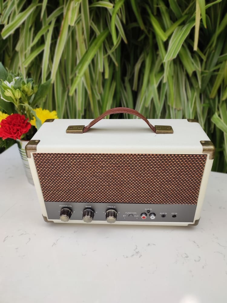 TSH GPO Westwood Bluetooth Speaker Portable, Retro 25 Watts, Subwoofer, RCA Input, Retro Grille, Carry Handle - image 4