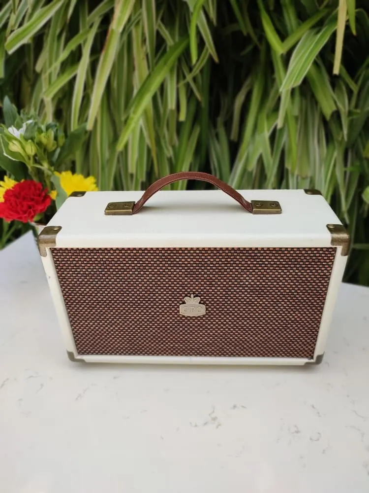 TSH GPO Westwood Bluetooth Speaker Portable, Retro 25 Watts, Subwoofer, RCA Input, Retro Grille, Carry Handle - image 5