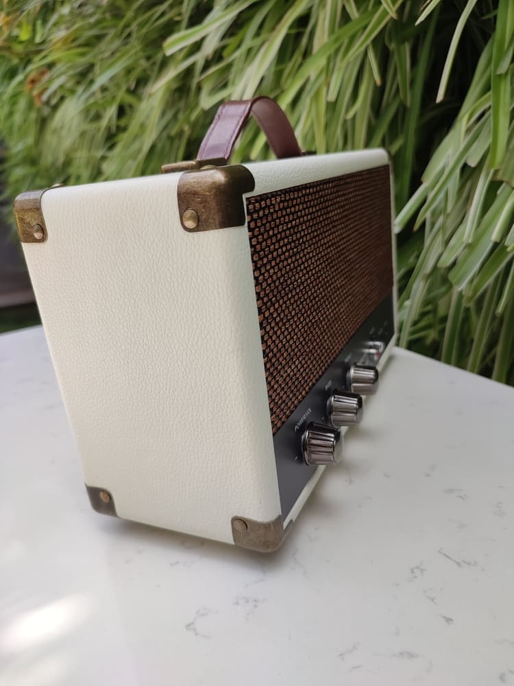 TSH GPO Westwood Bluetooth Speaker Portable, Retro 25 Watts, Subwoofer, RCA Input, Retro Grille, Carry Handle - image 7