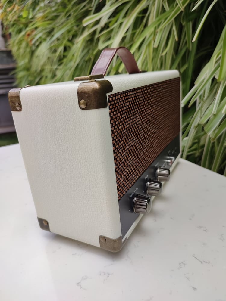 TSH GPO Westwood Bluetooth Speaker Portable, Retro 25 Watts, Subwoofer, RCA Input, Retro Grille, Carry Handle - image 8