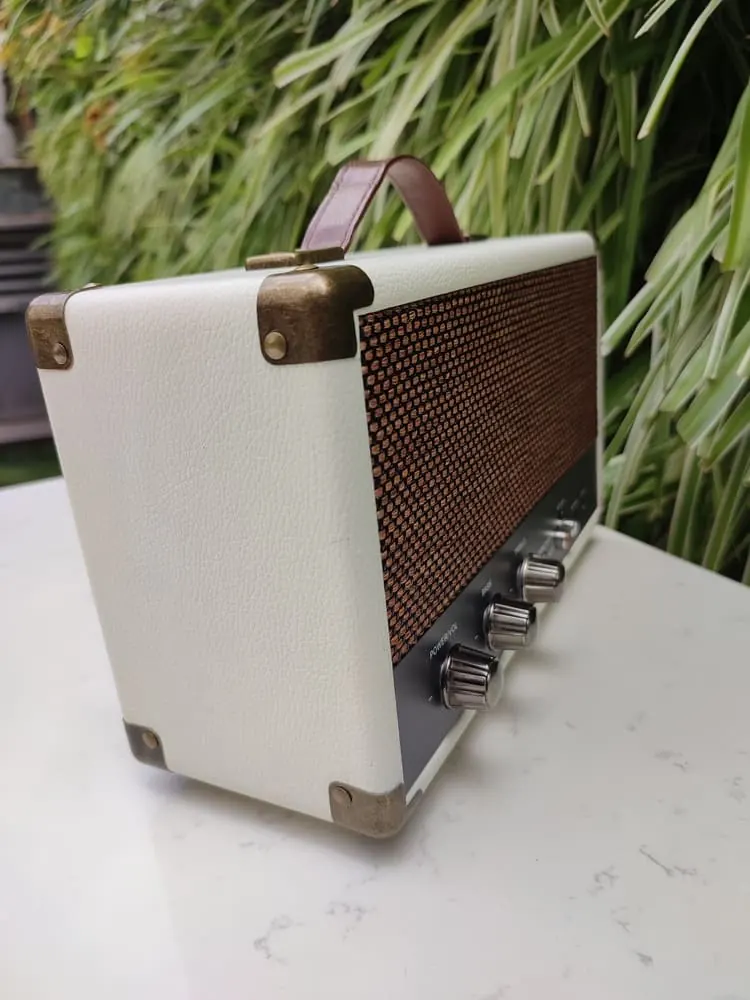 TSH GPO Westwood Bluetooth Speaker Portable, Retro 25 Watts, Subwoofer, RCA Input, Retro Grille, Carry Handle - image 8
